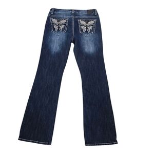 Love Nation Bootcut Jeans Women 12 Embroidered Flap Pockets